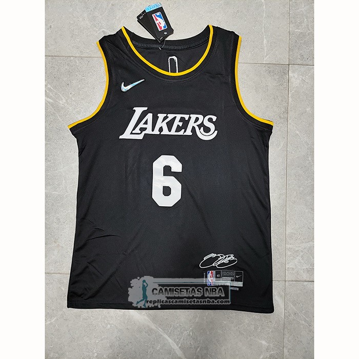 Camiseta Los Angeles Lakers LeBron James NO 6 Select Series 2022 Negro